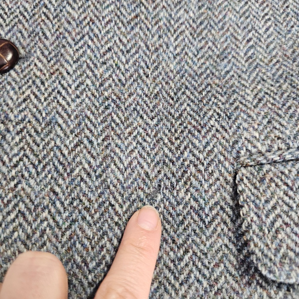 Vintage Orvis Harris Tweed Scottish Wool Blazer 44R Herringbone Sport Coat USA - Picture 10 of 16